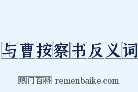 与曹按察书反义词是什么意思的图片